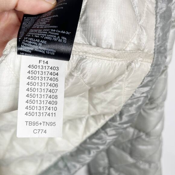 The North Face Womens Small Light Gray Thermoball Hooded Full Zip Jacket Quilted - Picture 12 of 13